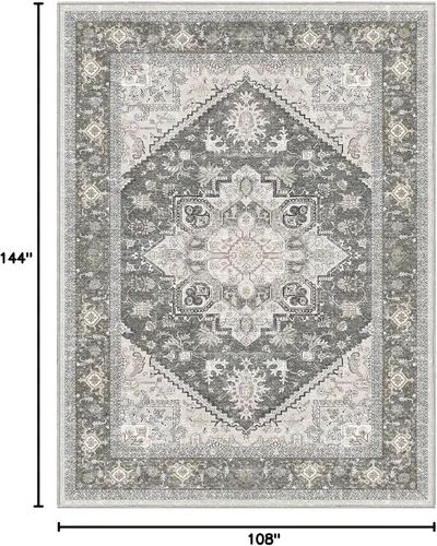 Vista 183 de OPPODREAM Alfombras suaves, pequeñas y lavables con parte trasera antideslizante, alfombra de cachemira sintética de pelo bajo, 2 x 3 pies, azul