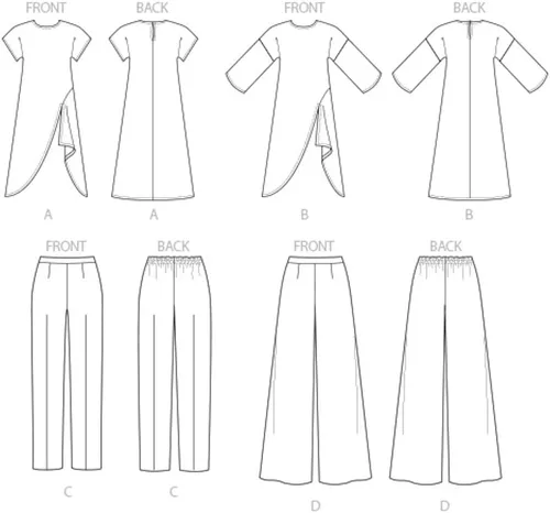 Vista 5 de Vogue Patterns V1739Y Misses Ropa deportiva, Y (XS-S-M), Blanco