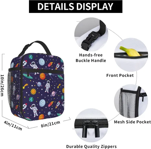 Vista 5 de Lonchera Astronauts&Space con aislamiento para niños, organizador térmico portátil para niños