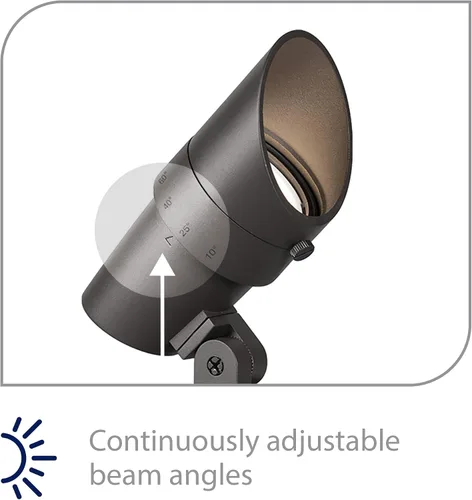 Vista 3 de WAC Iluminación de paisaje, LED de voltaje de línea de 120 V, luz de acento de tamaño mediano con ángulo de haz ajustable y control de brillo