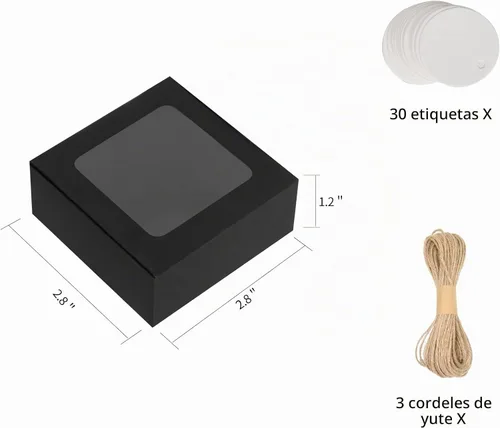 Vista 5 de COTOPHER Caja de jabón, 30 cajas pequeñas de embalaje de jabón de 2.8 x 2.8 x 1.2 pulgadas, mini cajas de papel kraft con ventana para jabón casero