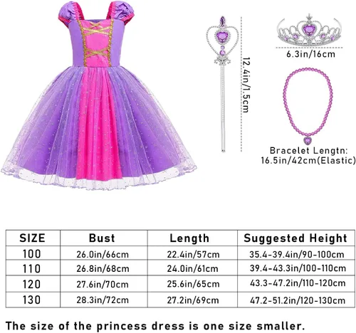 Vista 2 de GC Disfraz de princesa para niñas pequeñas disfraz de fiesta de cumpleaños cosplay