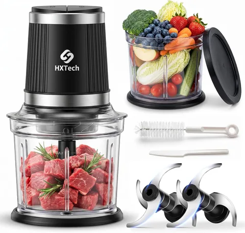 Vista 10 de Juego de procesador de alimentos de 4 tazas: picadora eléctrica de Negro