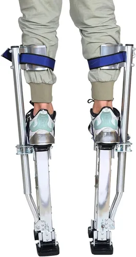 Vista 7 de findmall 18-30 Pulgadas Drywall Stilts Grade Ajustable Aluminio Herramienta Stilt para Pintura o Limpieza - Plata