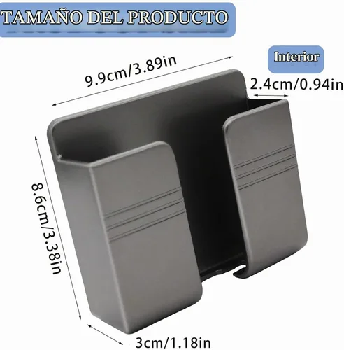 Vista 8 de TiciKim 2 soportes de pared para teléfono celular, soporte adhesivo para teléfono celular con orificio de recepción de cable de datos, soporte