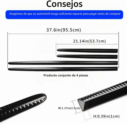 Vista 2 de XmuxHai 4 piezas de protector de puerta de coche para prevenir abolladuras, kit de tiras de moldura de puerta, protector de puerta universal