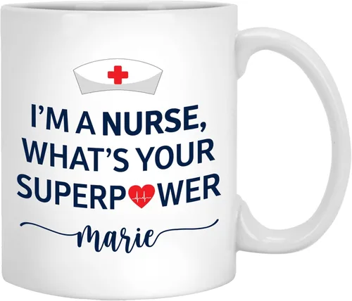 Vista 17 de Exfoliantes de café y guantes de goma #Nurselife, taza de café impresa para enfermera, regalo para enfermera (diseño 1, 11 onzas)