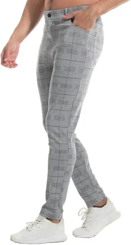 Vista 3 de Aolesy Pantalones casuales para hombre, ajustados, elásticos, sin pinzas, pantalones chinos ajustados para hombre