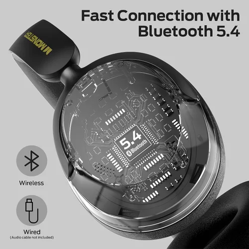 Vista 5 de Monster Persona 3rd ANC - Auriculares Bluetooth con Bluetooth 5.4, 70 horas de reproducción, cancelación de ruido con micrófono, auriculares