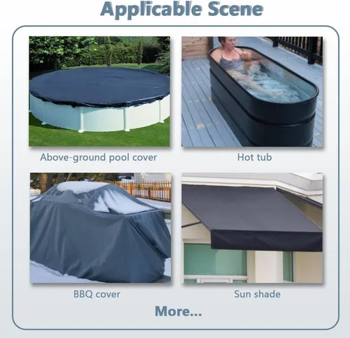 Vista 5 de Kits de clips para cubierta de piscina, sistema de sujeción de abrazadera de cierre de piscina de invierno sobre el suelo, tiras de protección