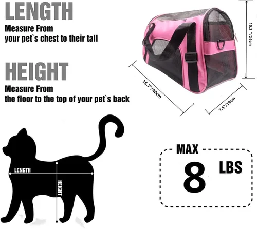 Vista 2 de ZaneSun Transportador para gatos, transportador de viaje para mascotas de lados suaves para gatos, perros y cachorros, bolsa plegable portátil
