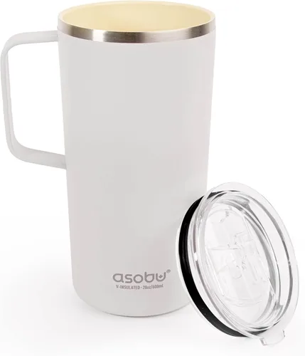 Vista 16 de asobu Taza de viaje 360 – Taza de acero inoxidable aislada al vacío de 28 onzas con tapa y asa a prueba de derrames de 360° – Mantiene las bebidas