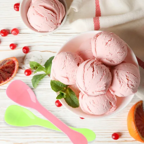 Vista 3 de 400 cucharas de postre desechables para degustación, mini cucharas de plástico para muestras de helado para tazas de postre en miniatura, muestreo