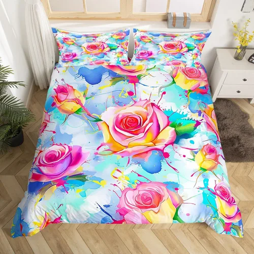 Vista 9 de Erosebridal - Juego de cama con diseño de búhos salvajes y animales salvajes para cama de matrimonio, tamaño doble, para niños y niñas, jóvenes