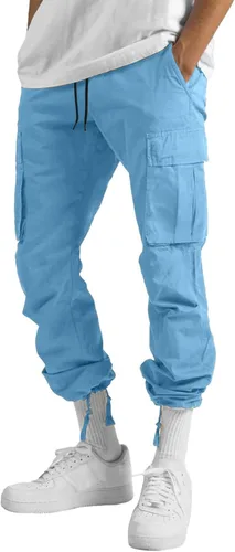 Vista 3 de GIERIDUC Pantalones de pijama para hombre, pantalones de pana color caqui, pantalones de trabajo al aire libre para hombre