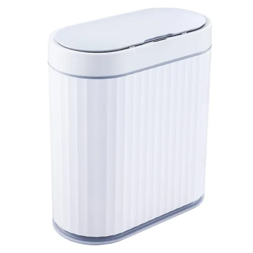 Vista 11 de ELPHECO Basurero de baño con tapa de 2.5 galones impermeable con sensor de movimiento, papelera automática para decoración de baño para dormitorio