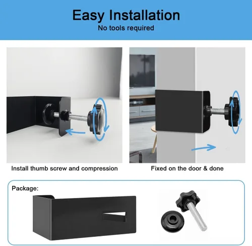 Vista 5 de TUPSKY Soporte de montaje de puerta para caja de seguridad, ganchos de puerta ajustables para cerradura de seguridad, llaves de caja de acceso