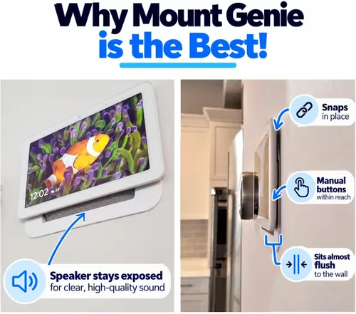 Vista 3 de Mount Genie® - Soporte de pared integrado para Google Home Hub 1ª