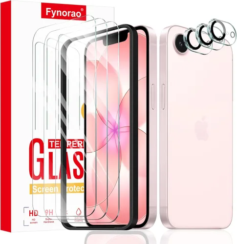 Vista 20 de Paquete de 2+2 protectores de pantalla de vidrio templado antiluz azul y protector de lente de cámara para iPhone 17e/16e, protección ocular