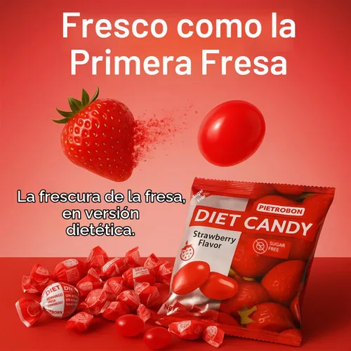 Vista 8 de Strawberry Diet Candy 1.7oz – Caramelo duro sin azúcar en forma de corazón – Envuelto individualmente, bocadillos sin azúcar, mini caramelo