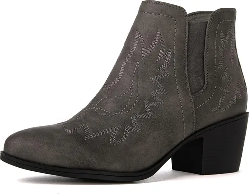 Vista 15 de GLOBALWIN Women's Cowgirl Boots Pull On Ankle Booties 21yy01 Negro2