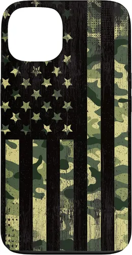 Vista 7 de iPhone 16 American Flag Camo Camouflage Black Patriotic Pride Case