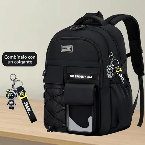 Vista 2 de Mochila para estudiantes adolescentes, material encriptado, múltiples compartimentos y mochila de gran capacidad con bolsillos antirrobo, mochilas
