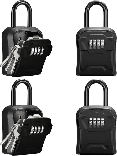 Vista 17 de Puroma Caja de Seguridad, Caja de Llaves con Cerradura de Montaje en Pared y Caja de Seguridad Portátil con Código Reiniciable, Caja de Seguridad