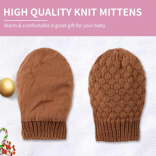 Vista 78 de Guantes de punto para bebés, niños y niñas, guantes de invierno para recién nacidos, guantes de 0 a 3 años
