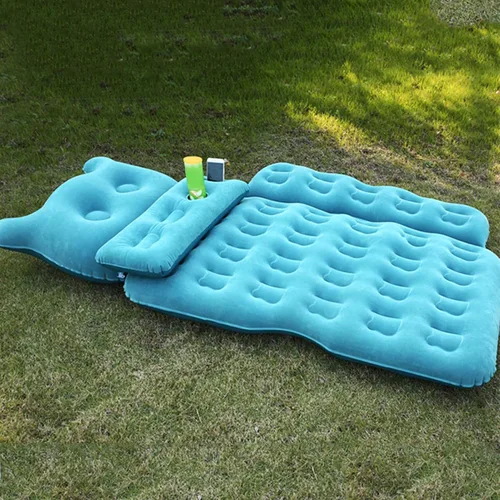 Vista 2 de Brilluxa Colchón inflable, colchón de aire flocado de PVC, cama de aire, carga de 330.7 lbs, para automóvil, SUV, viajes, campamento, cojín