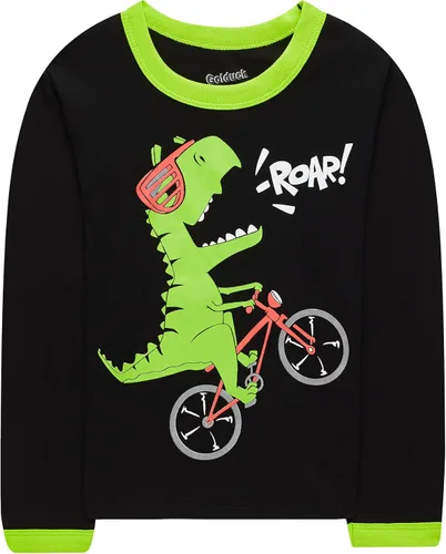 Vista 4 de Golduck Conjunto de pantalones de algodón de dinosaurio para niños con estampado completo