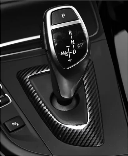 Vista 3 de MICROCK Panel de Marco de Palanca de Cambios para BMW F20 F21 F22 F23 F30 F34 F35 F32 F33 F36 Serie 1 2 3 4 2014 2015 2016 2017 2018, Fibra