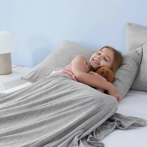 Vista 84 de Marchpower - Manta de enfriamiento para niños que duermen con calor, manta de lana fresca Arc-Chill con diseño de doble cara, fibra de enfriamiento