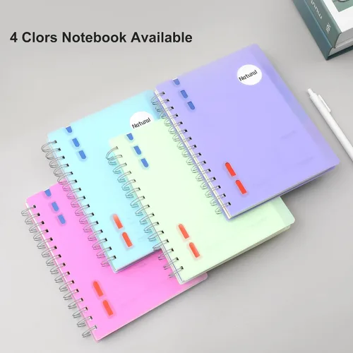 Vista 8 de Yoment Cuaderno de 5 materias con separadores de pestañas, cuaderno en espiral B5, 7 x 10 pulgadas, cuadernos rayados para trabajo de oficina