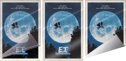 Vista 3 de E.T. The Extraterrestre - Póster de película (estilo regular, bicicleta y luna) (tamaño: 24 x 36 pulgadas) (póster laminado)