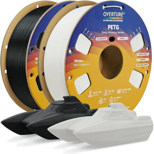 Vista 37 de OVERTURE - Filamento PETG de 1/16 de pulgada (1.75 mm) para impresora 3D y FDM, bien enrollado, duradero, carrete de 4.4 libras, dureza firme