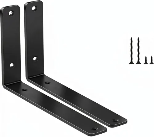 Vista 19 de Paquete de 2 soportes de estante en L de 6 pulgadas de largo x 6 pulgadas de alto x 1.5 pulgadas de ancho, 5 mm de grosor, soportes de estante