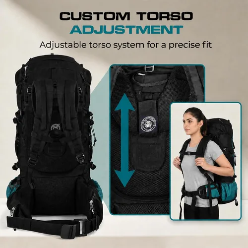 Vista 9 de Expedition - Mochila de senderismo con marco interno de 80 litros, ligera, impermeable, mochila de senderismo y campamento con cubierta para lluvia