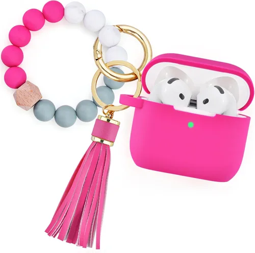 Vista 9 de Filoto Funda para AirPods Pro 3 (2025), funda protectora de silicona suave compatible con Apple AirPods Pro de 3ª generación con pulsera de cuentas