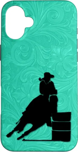 Vista 22 de iPhone 11 Barril Carreras Caballo En Turquesa Floral Estuche De Herramientas