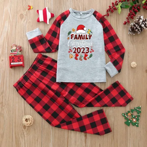 Vista 2 de Pijamas familiares a juego para la familia, conjunto de pijamas familiares, pijamas de Navidad para la familia