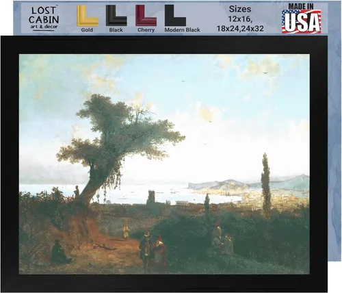 Vista 36 de Lost Cabin Dusk on the Golden Horn de Ivan Aivazovsky Impresión en marco plano negro Reproducción de pinturas de obras de arte finas Regalo