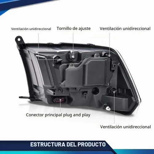 Vista 7 de PIT66 Conjunto de faros delanteros LED, compatible con Dodge Ram 1500 2500 3500 2013 2014 2015 2016 2017 2018, lente transparente, carcasa negra