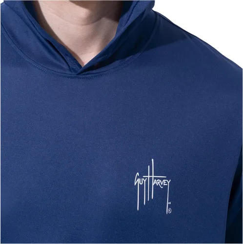 Vista 3 de Guy Harvey Sudadera con capucha de manga larga para hombre UPF 50+