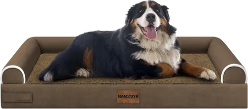 Vista 24 de NANUYA - Cama ortopédica para perros de tamaño mediano/grande, lavable: Camas con almohada para perros de tamaño mediano/grande, sofá de espuma