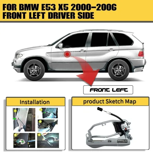 Vista 2 de Portabuladores de puerta delantera izquierda para BMW E53 X5 2000 2001 2002 2003 2004 2005 2006