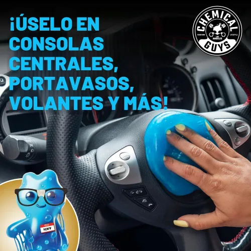 Vista 5 de Chemical Guys, kit de limpieza interior de coche de 9 piezas, limpiador, gel, cepillos