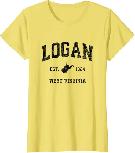 Vista 25 de Logan West Virginia WV - Camiseta deportiva clásica negra, Gris