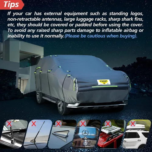 Vista 13 de WARSUN Funda protectora para coche hermética contra granizo con bolsa de aire de PVC real engrosada Funda protectora para coche resistente contra