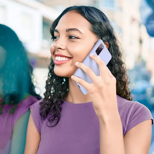 Vista 7 de ULAK Funda de silicona líquida para Galaxy S20 FE, 3 capas a prueba de golpes híbrida protección contra caídas funda protectora de goma compatible